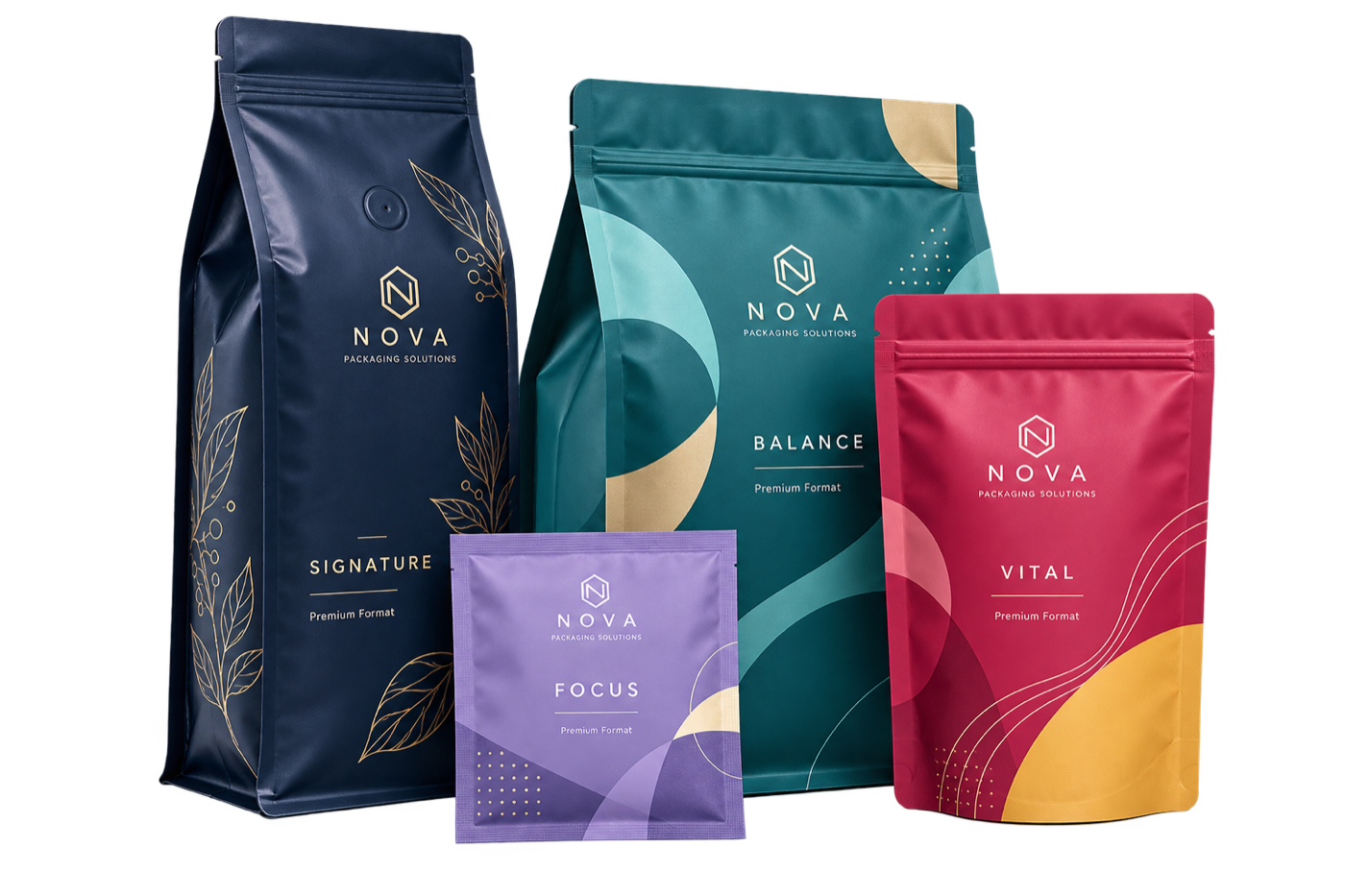 Range of custom flexible packaging formats